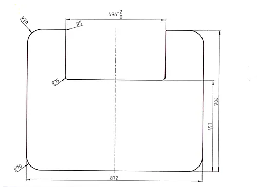 Gulvplate glass 872 x 704 mm
