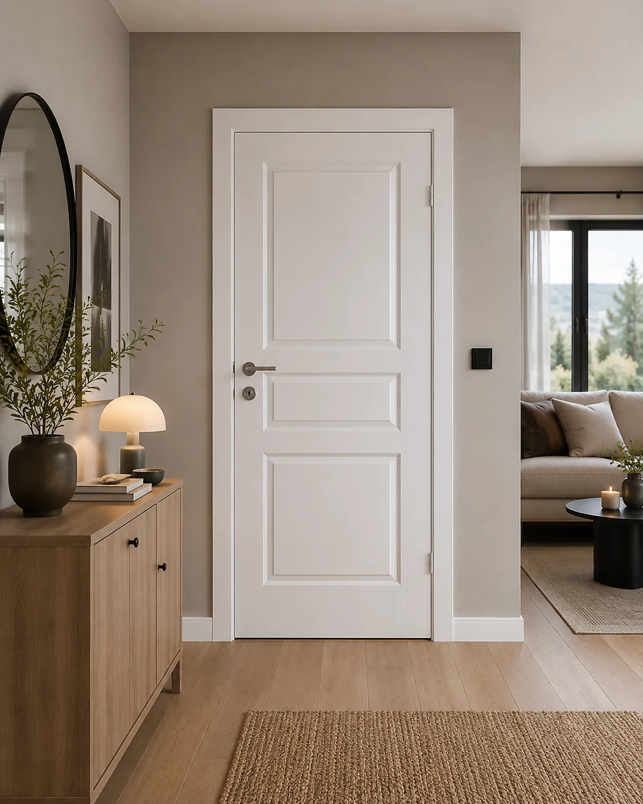 Opus innerdør Classic 3 hvit bomull 100x210 cm null - 100x210 - 2 - Miniatyr