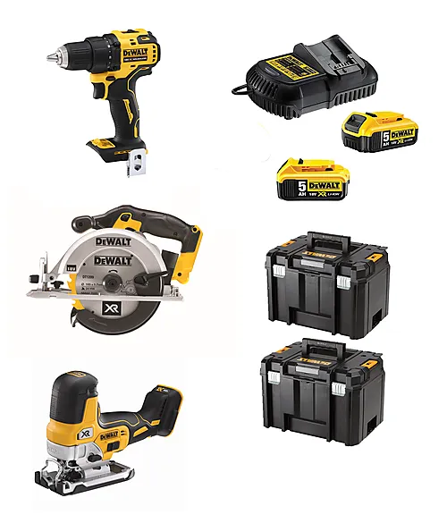 Dewalt Dewalt verktøysett drill, stikksag og sirkelsag
