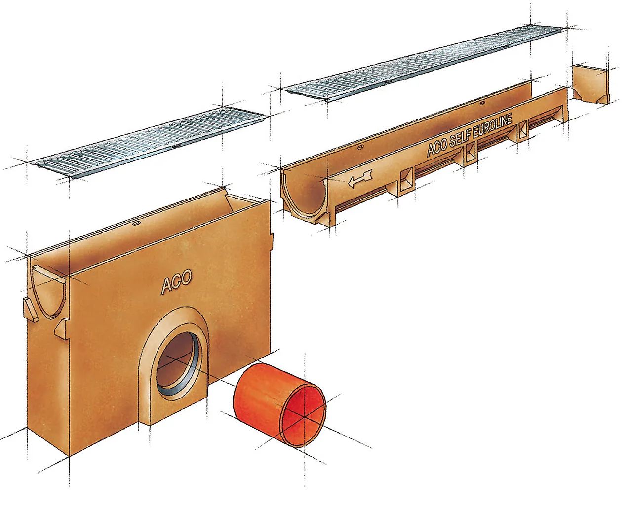 Sandfang komplet inkludert galvanisert rist klasse A null - null - 2 - Miniatyr