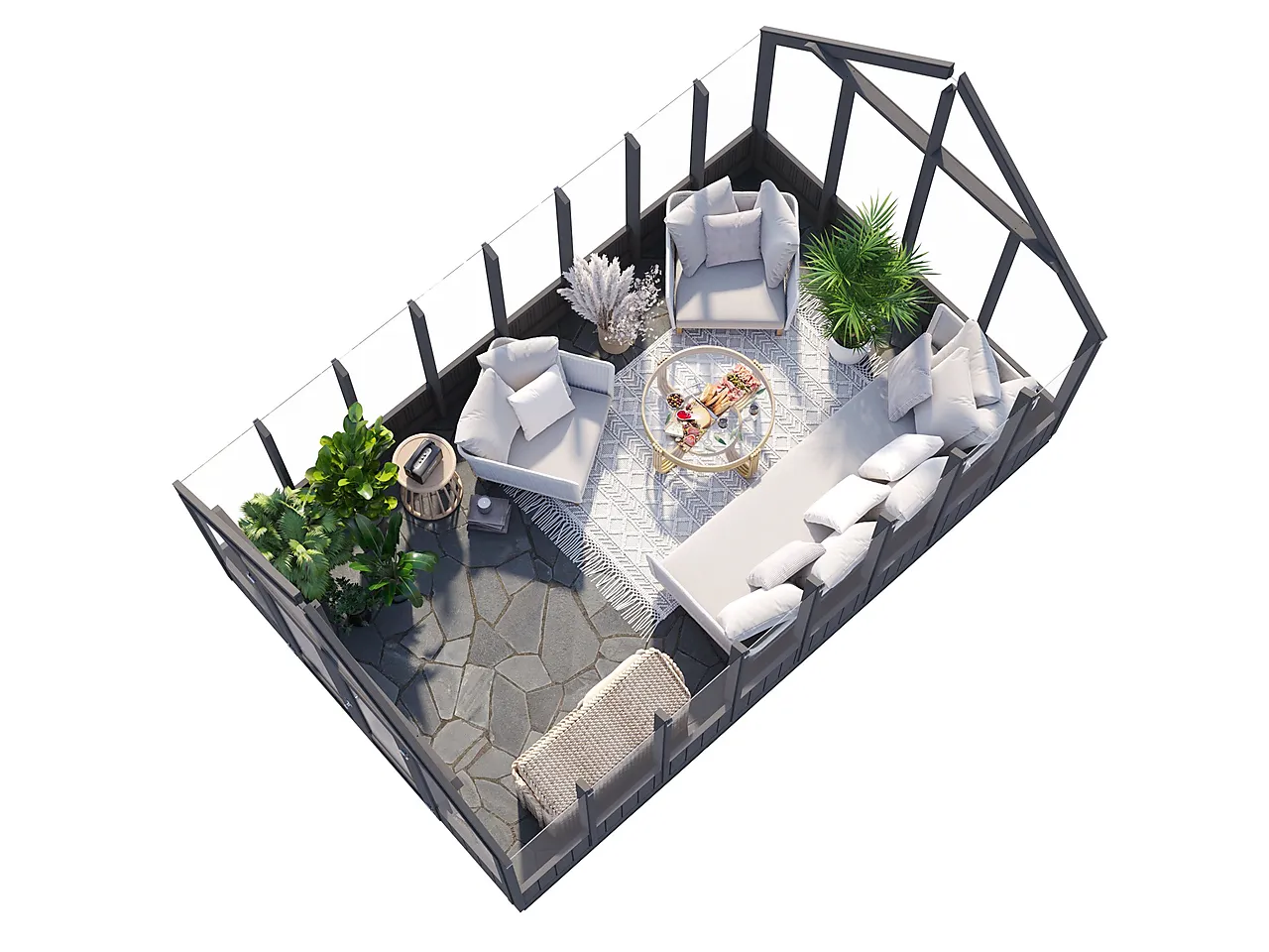 Veksthus Emilia 13,8 m2 gråmalt null - null - 3 - Miniatyr