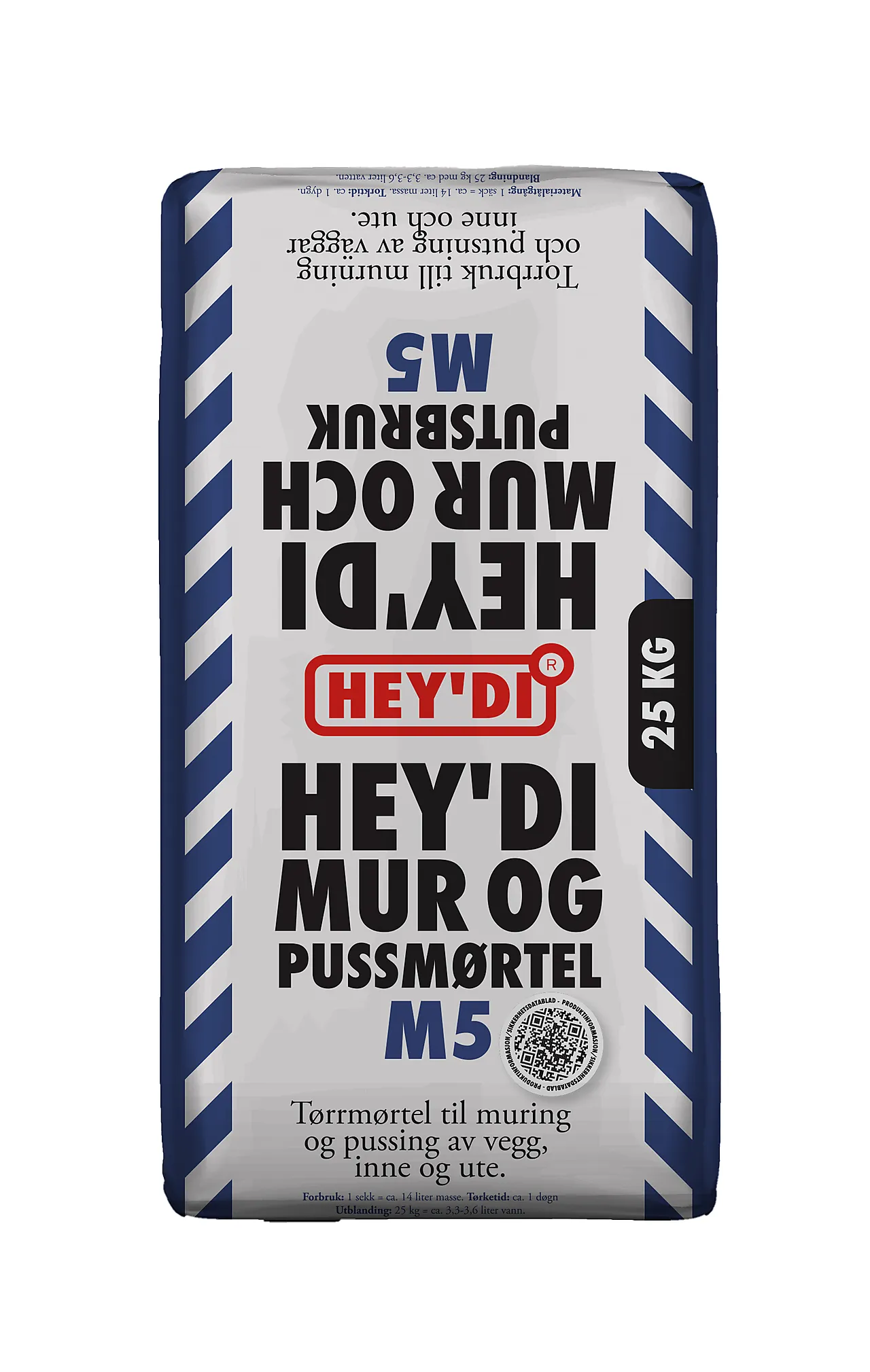 Heydi mur&puss m5 25kg mørtel tørrmørtel, plastsekk