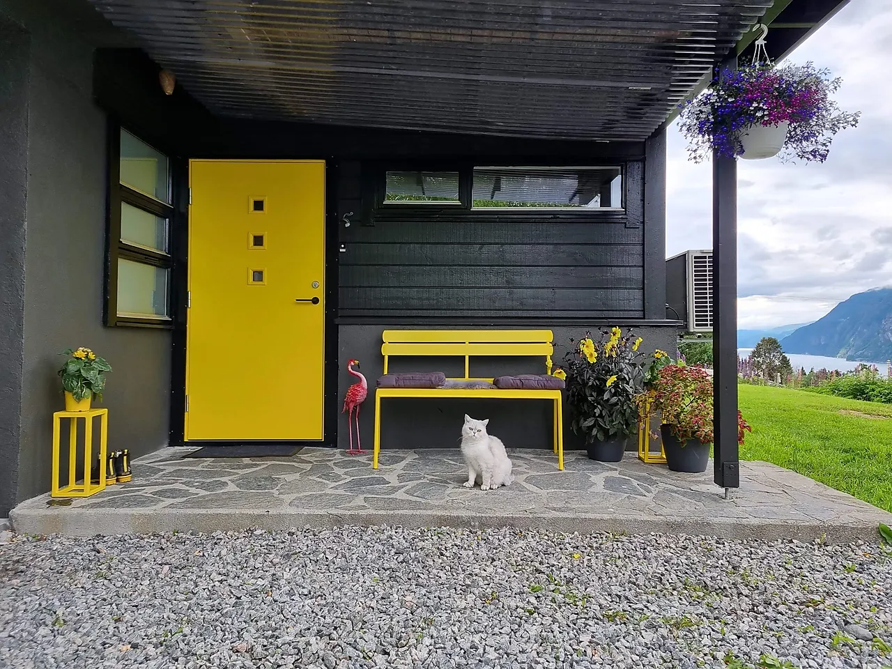 Ytterdør Odda med glass hvit høyre 100x190 cm null - 100x190 cm - 3 - Miniatyr