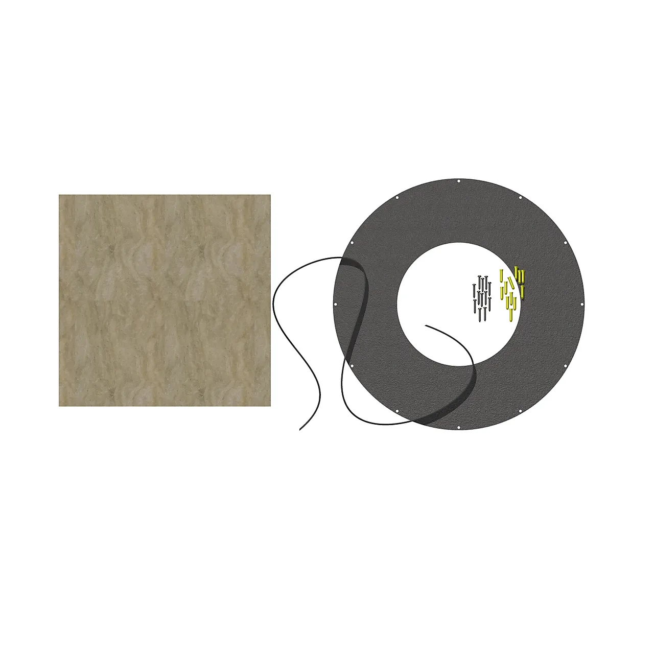 Dekkplate ø125 halvis 0gr sort sort Dekkplate ø125 halvis 0gr sort sort