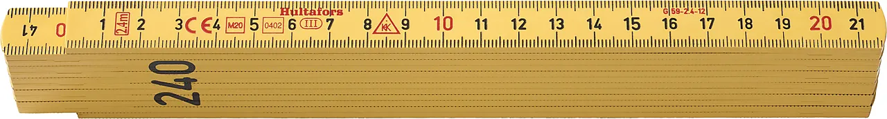 Meterstokk glassfiber gul 240 cm Meterstokk glassfiber gul 240 cm