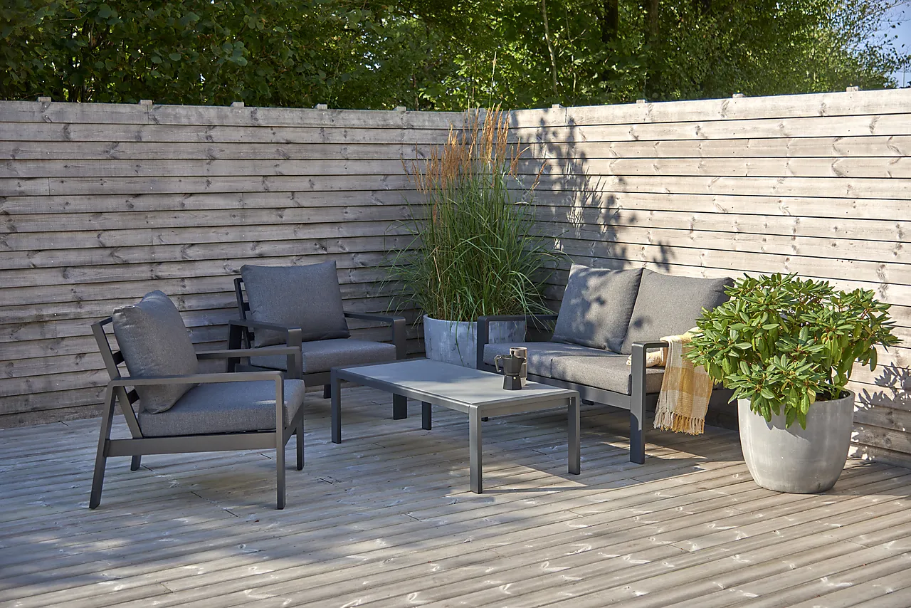 Hagestol med pute sort/grå Lis null - null - 3 - Miniatyr