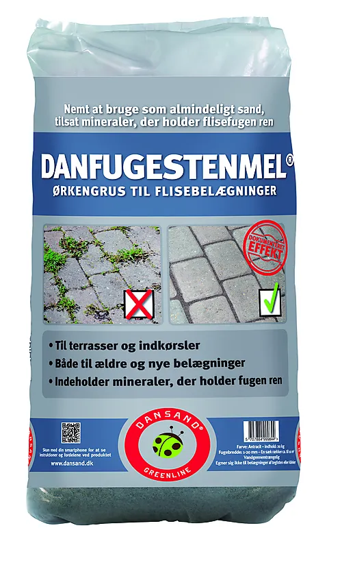 Fugesand danfugestenmel nogrow 20kg knust 0-6mm 54stk/pall, 1080kg/pall