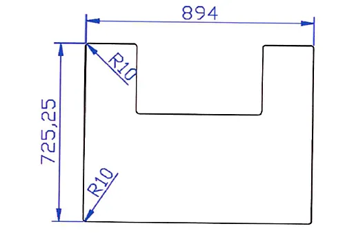 Gulvplate glass 725 x 894 mm