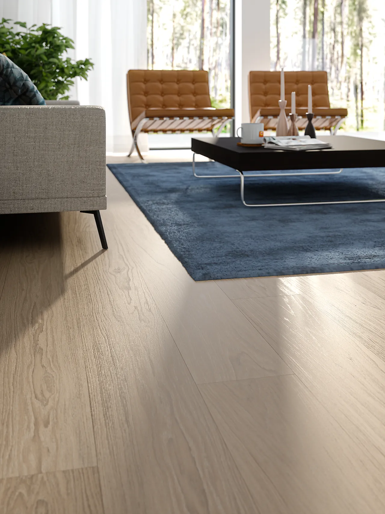 Bjelin herdet tregulv eik Larvik Select powder white null - null - 3 - Miniatyr