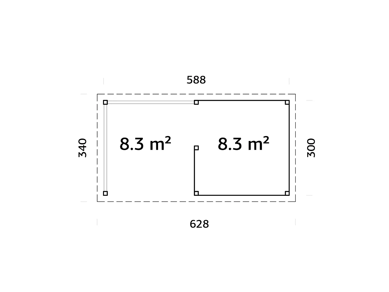 Paviljong Lenna 310 16,6 m2 null - null - 2 - Miniatyr