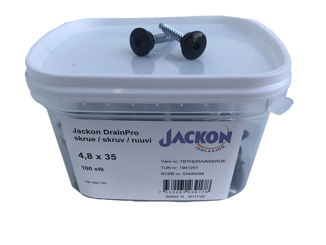 Skrue 35mm jackon drainpro 100 stk/pk Skrue 35mm jackon drainpro 100 stk/pk