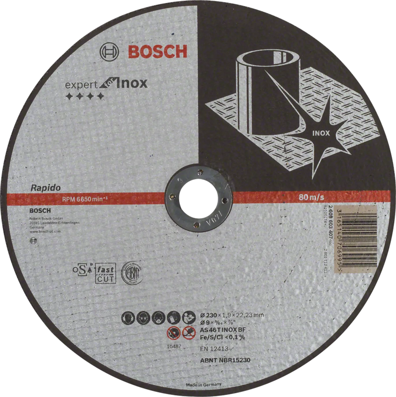 Kappeskive exp inox 230x1,9mm lige