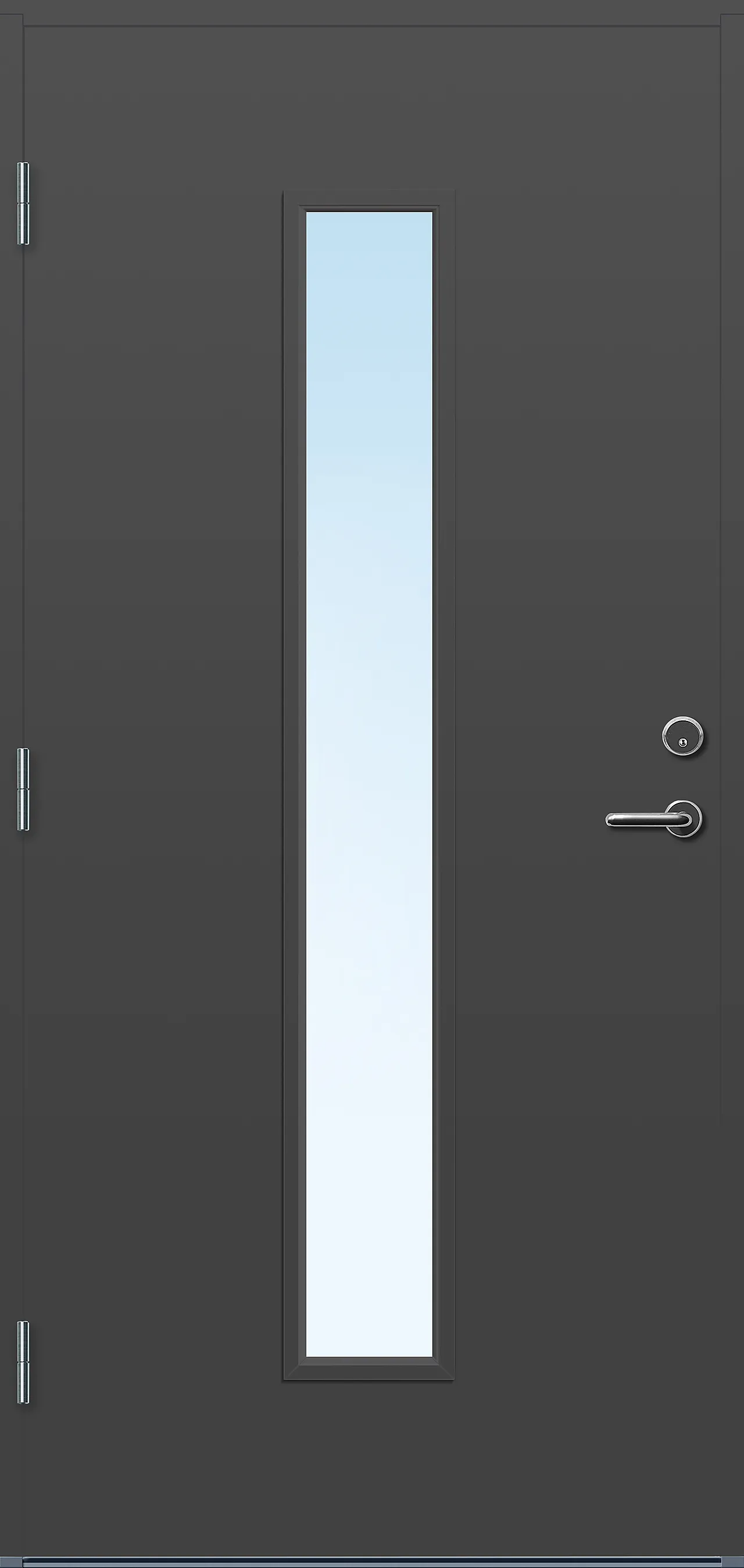 Ytterdør Volda med glass mørk grå venstre 90x200 cm null - 90x200 cm - 3 - Miniatyr