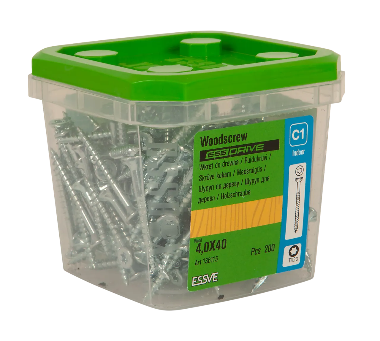 Treskrue Essdrive senkhode blankforsinket4x40 mm 200 stk null - null - 2 - Miniatyr