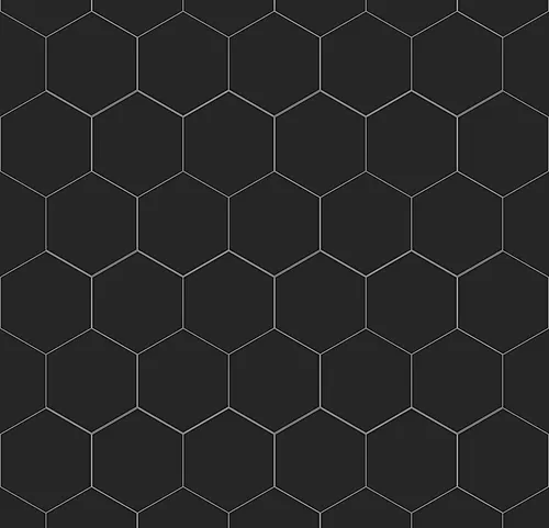Kjøkkenplate 2024-KM71 Black Hexagon 11x620x580 mm