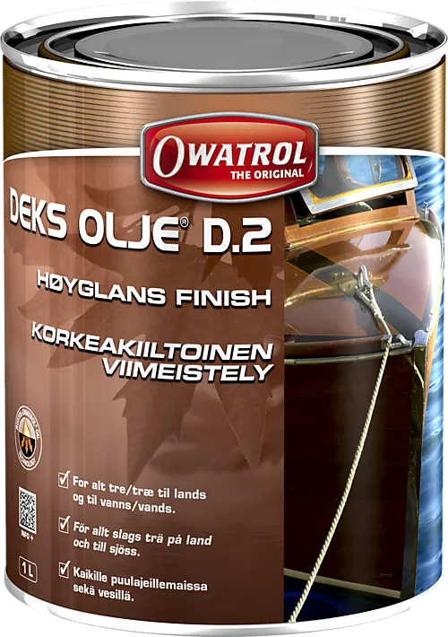 Deksolje D2 finish-olje høyglans 1 liter