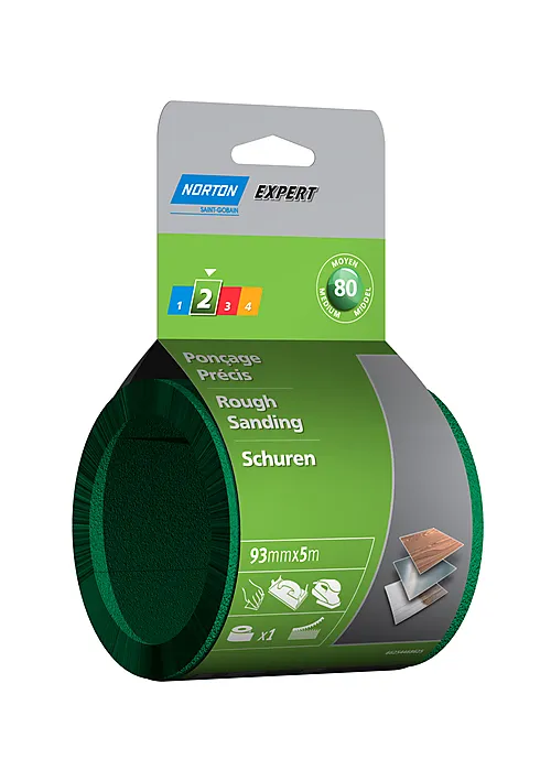 Slipepapir rull k80 93mmx5mtr