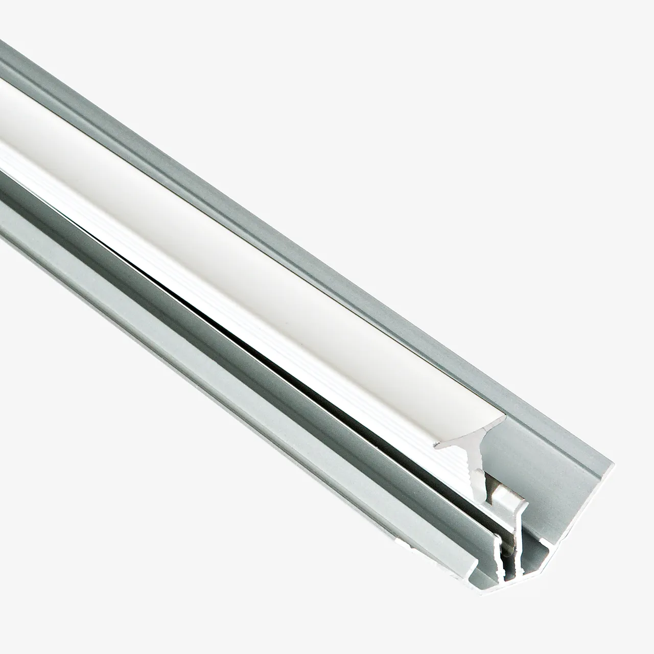 Hjørneprofil innv todelt hvit 3000 monteringslist aluminium