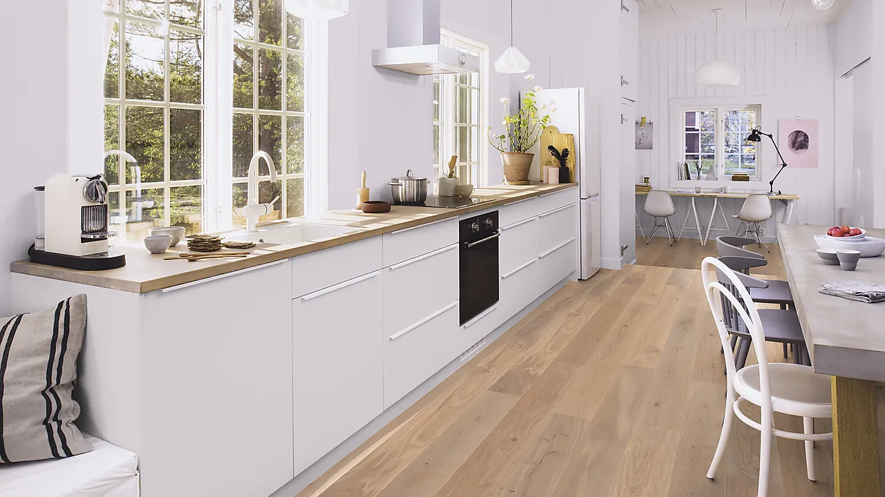 Boen parkett Eik hvit Prosjekt Plank 181 Matt Lakk