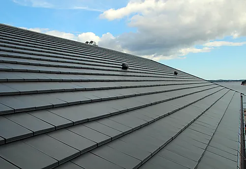 Taktegl halv domino matt sort engo skarpnes nuance engobert