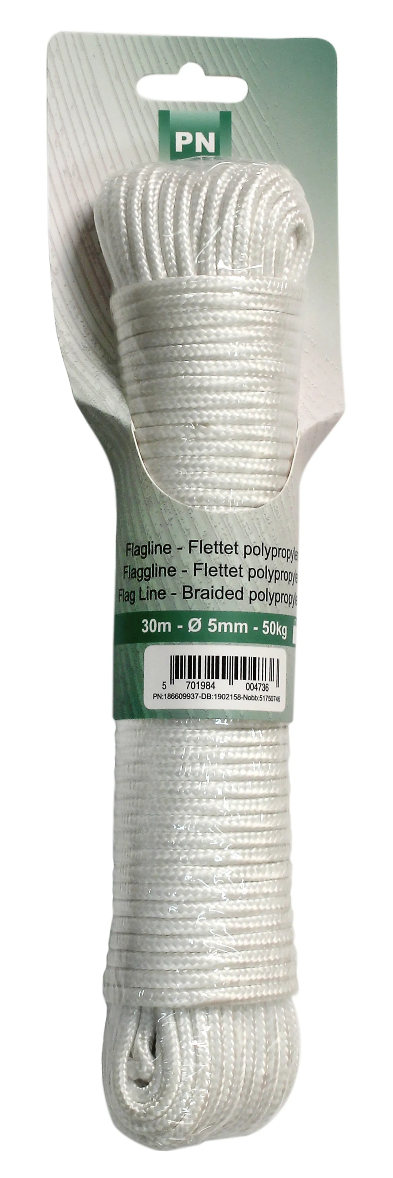 Flaggline ø 5 mm x 30 m polypropylen