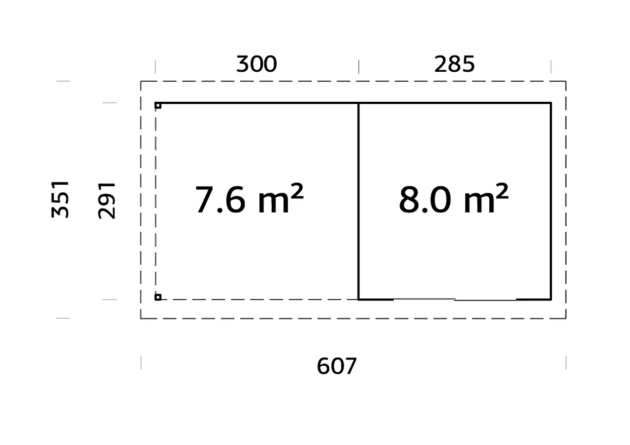 Hagestue Lydia 8,0+7,6 m² slide null - null - 2 - Miniatyr