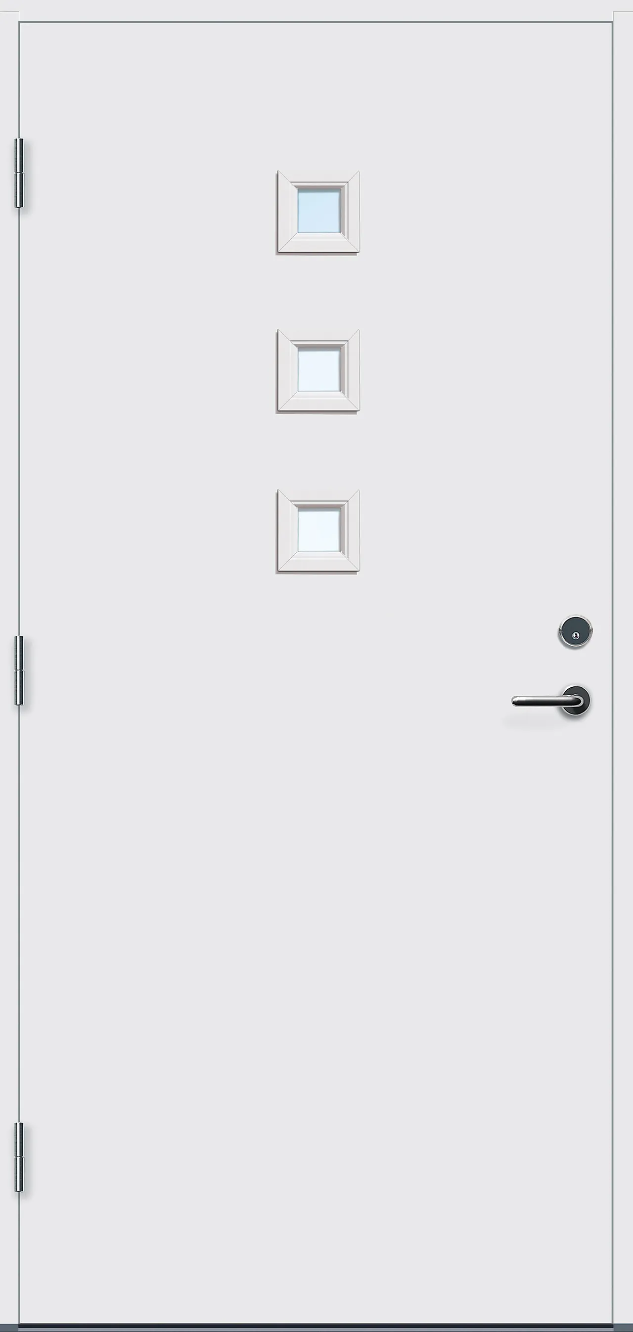 Ytterdør Odda med glass hvit venstre 100x200 cm null - 100x200 cm - 3 - Miniatyr
