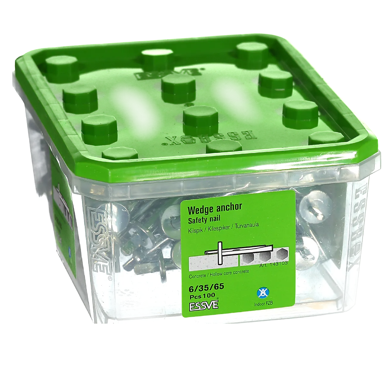 Kilespiker 6/35/65 fzb -100 blankforsinket stål Kilespiker 6/35/65 fzb -100 blankforsinket stål