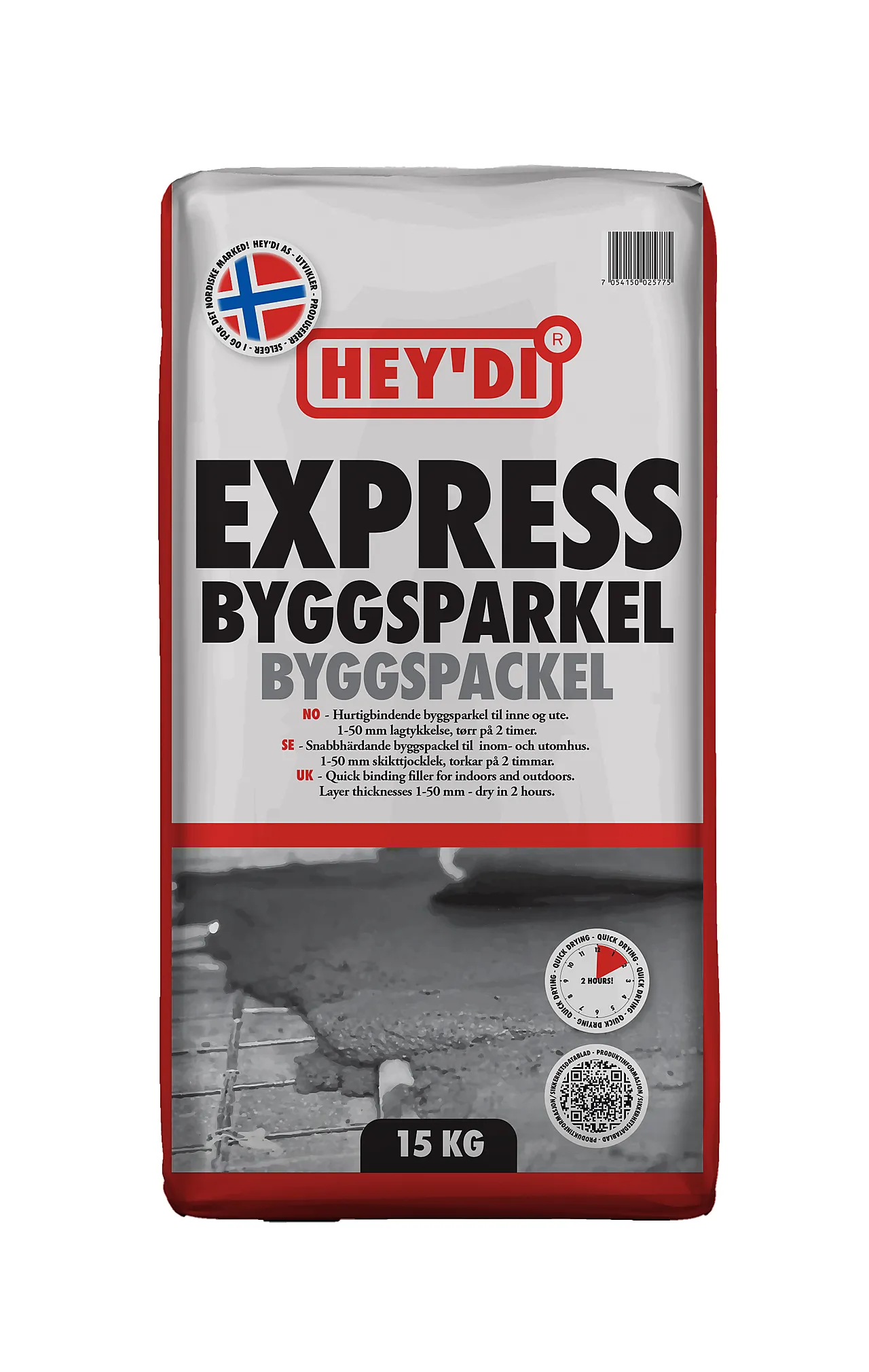 Avrettingsmasse express 15 kg hurtigherdende gulvsparkel