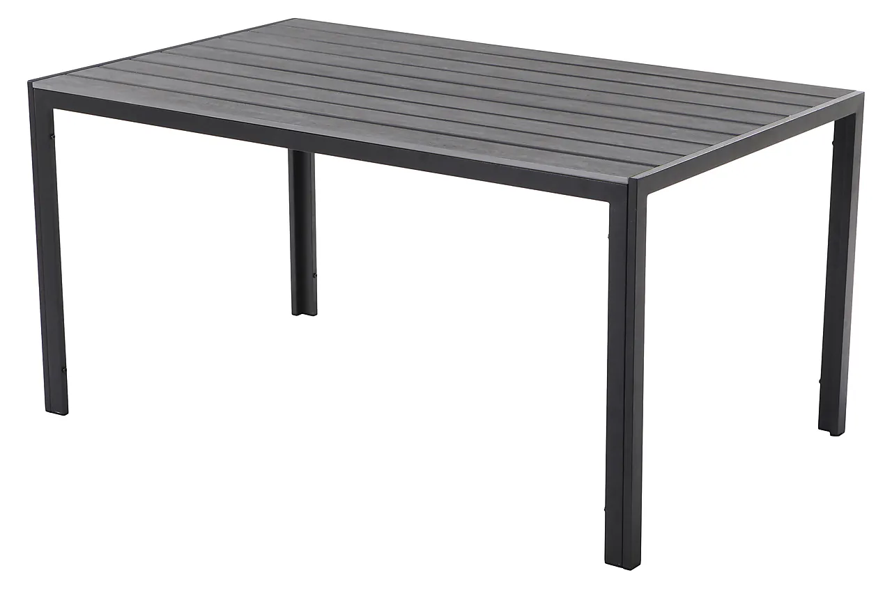 Hagebord alu/polywood 150x90cm grå