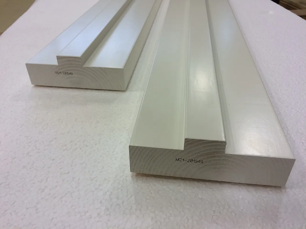 Karmlist sett 122 mm flat terskel uten not hvit bomull S0502-Y 90x210 cm