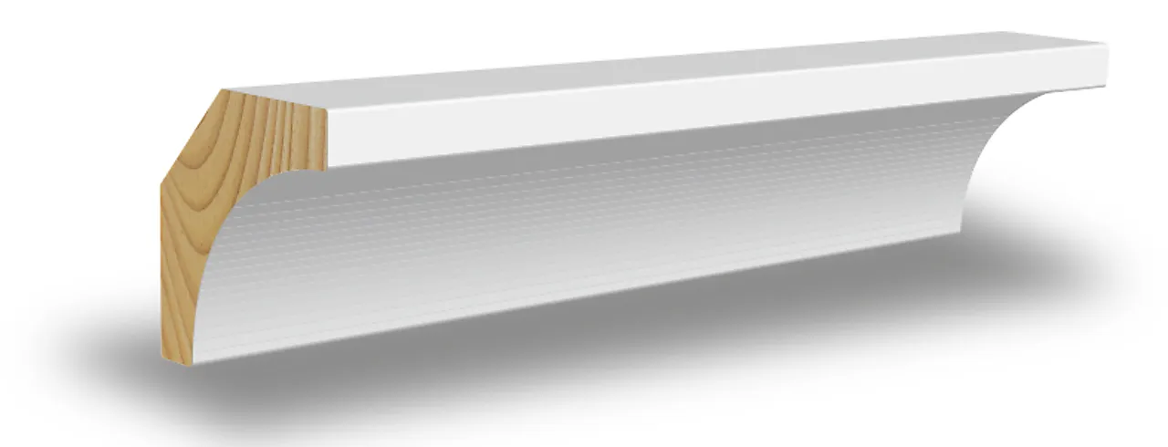 Hulkillist furu innvendig hjørne hvit bomull S0502-Y 15x15x2700 mm