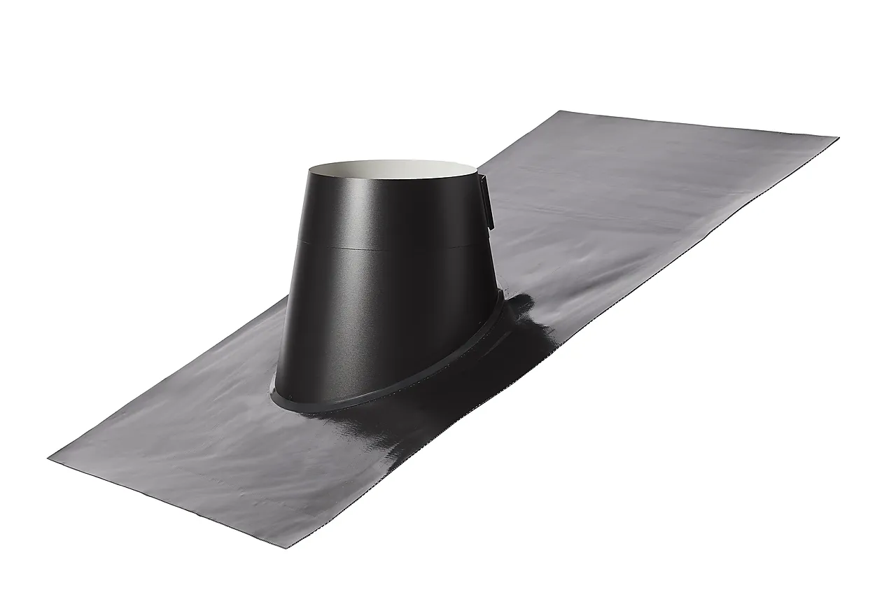 Overbeslag med regnkrave dobbelisolert 11-32° Ø300 sort Overbeslag med regnkrave dobbelisolert 11-32° Ø300 sort