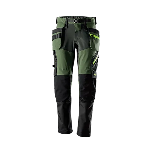 Arbeidsbukse 6940 softshell stretch koksgrønn/mørk grå str 112