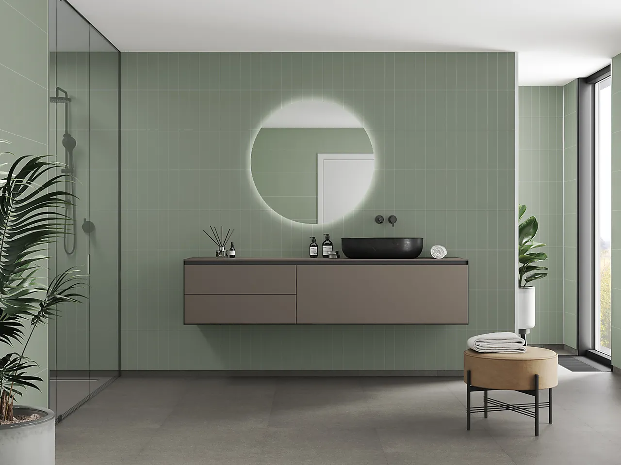 Baderomspanel 5206 8x30cm olivegreen null - 8x30 - 2 - Miniatyr