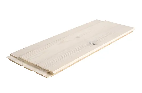 Skyggepanel med skrå kant 12x120 mm hvitlasert furu klasse 1