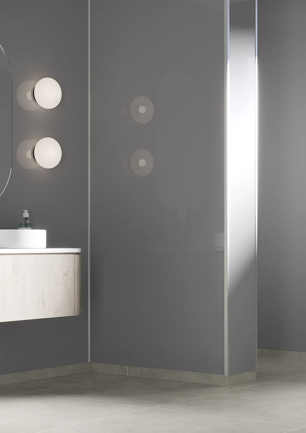 Fibo Medium Grey baderomspanel 10x620x2400 mm null - null - 3 - Miniatyr