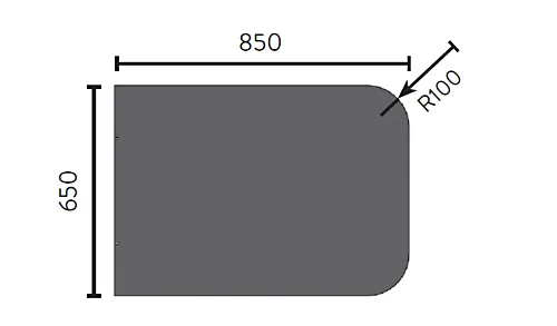 Gulvplate stål sort 650 x 850 mm