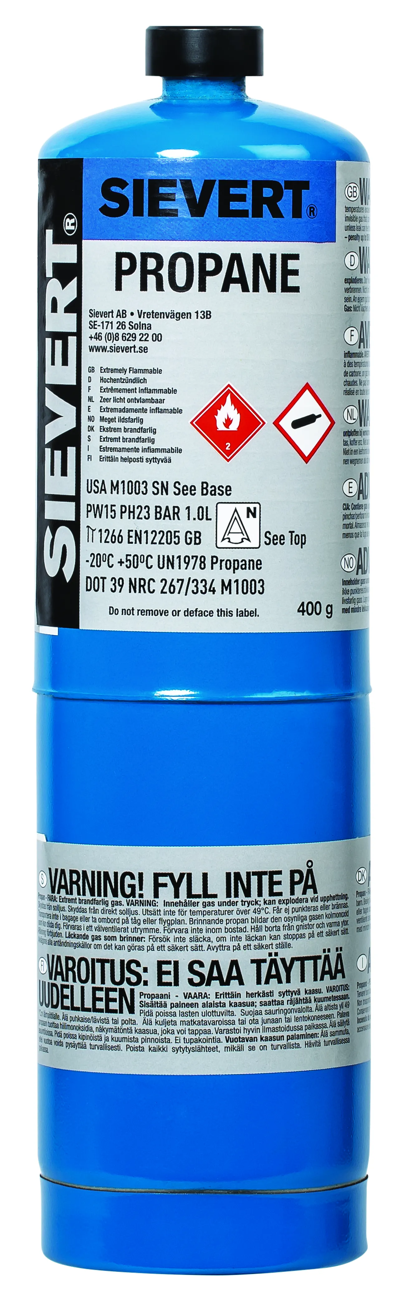 Propanflaske stål engangs 790 ml