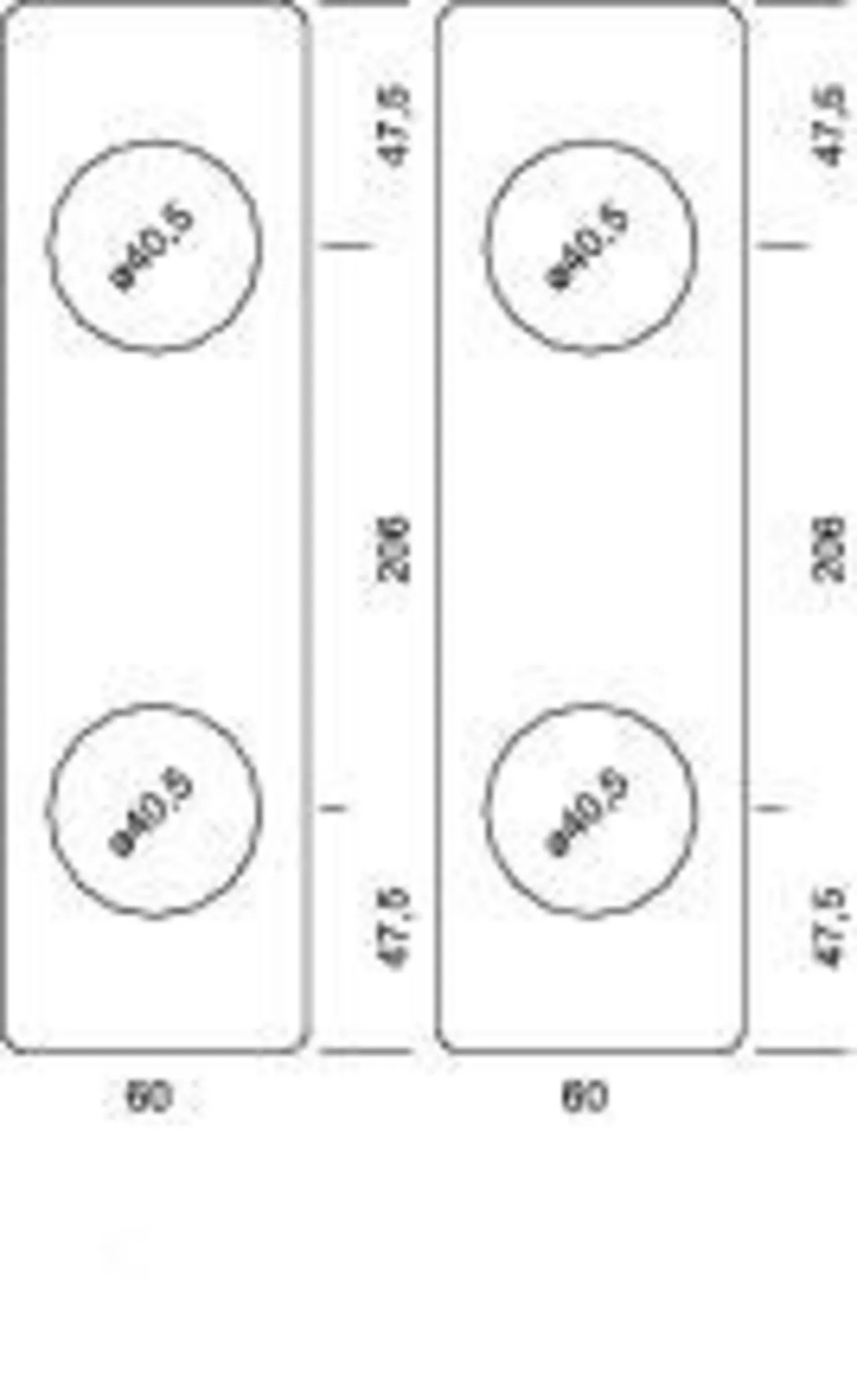 Langskilt 2x60x206 mm matt messing null - null - 2 - Miniatyr