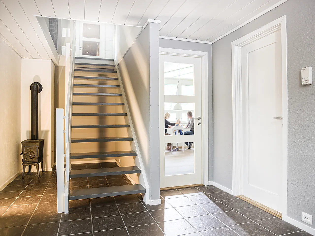 Innerdør Stil 3 med frostet glass hvit 80x200 cm null - 80x200 cm - 2 - Miniatyr