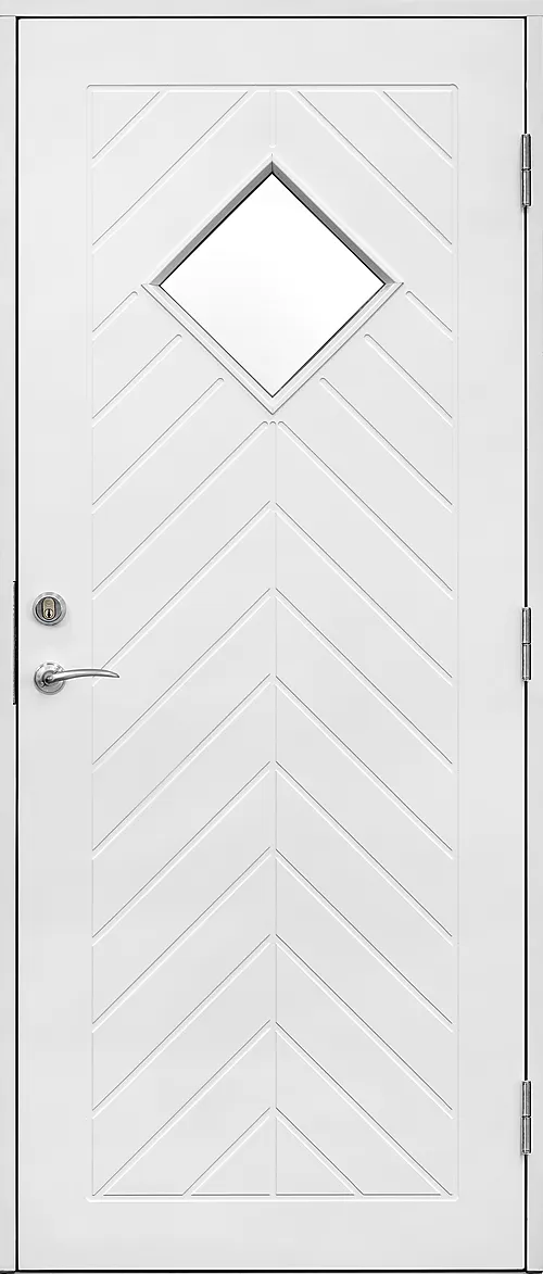 Ytterdør Fjell 90x190 cm hvit med glass venstre