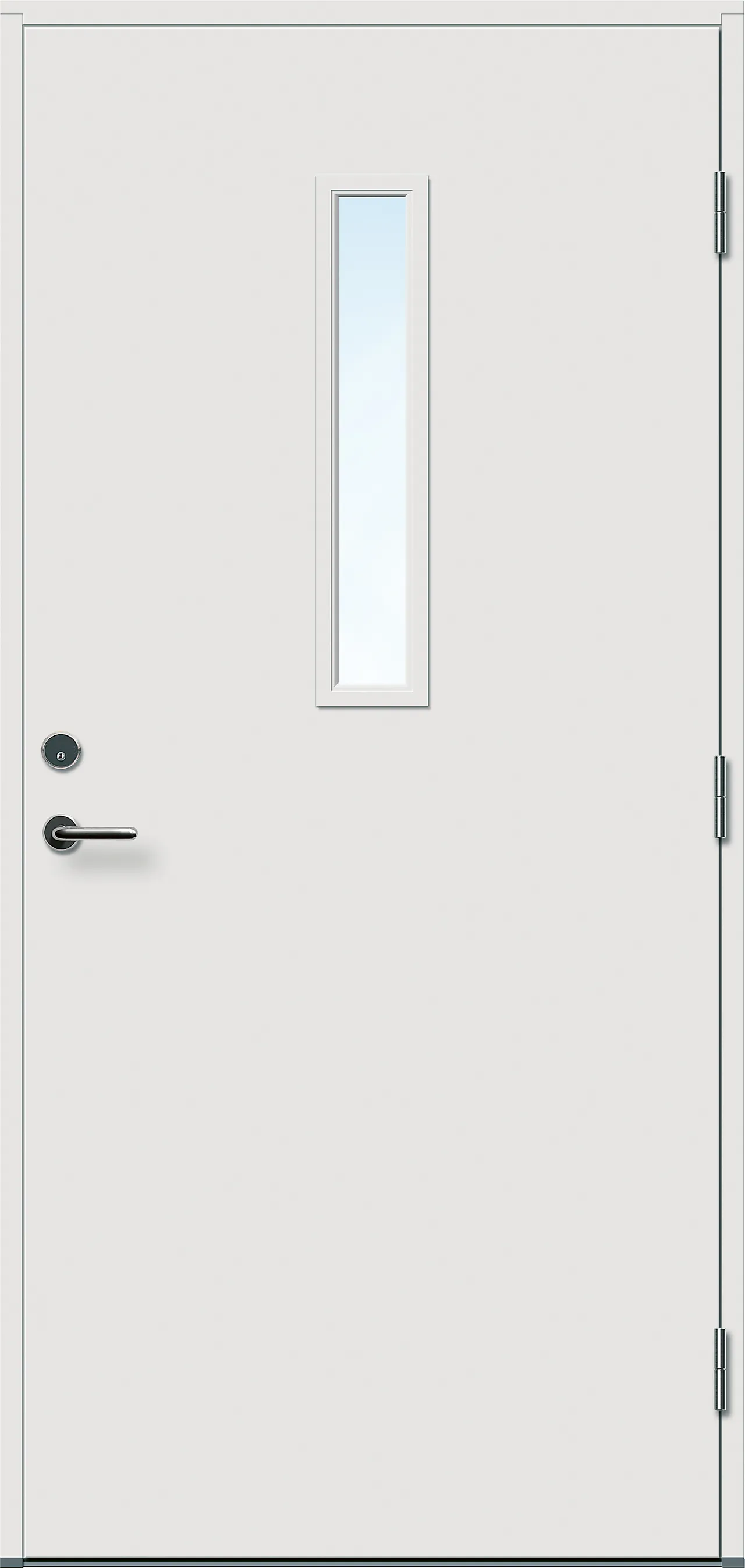 Ytterdør Kjeller hvit høyre 100x190 cm null - 100x190 cm - 2 - Miniatyr