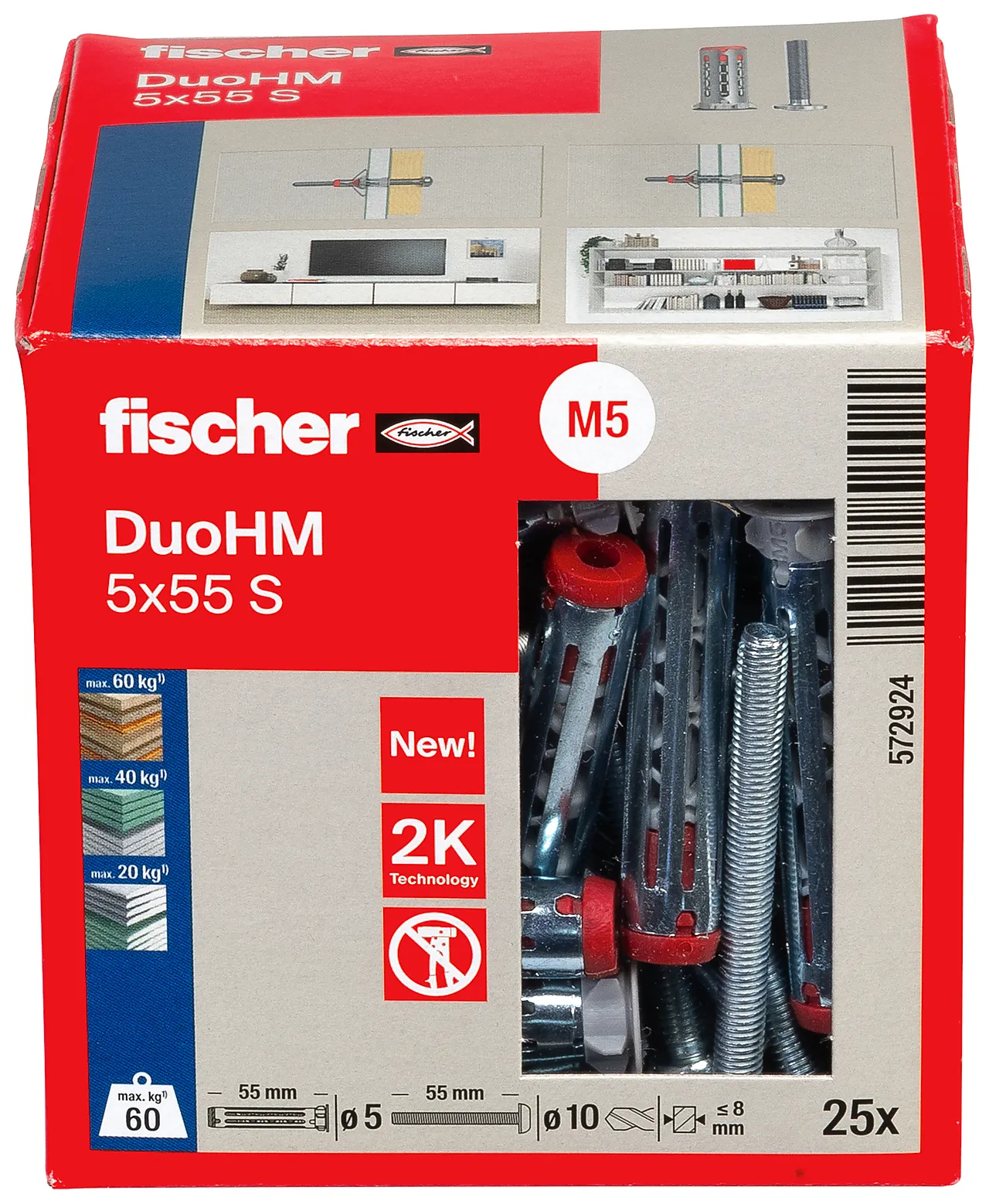 Plateanker DuoHM 5x55 mm 25 stk Plateanker DuoHM 5x55 mm 25 stk