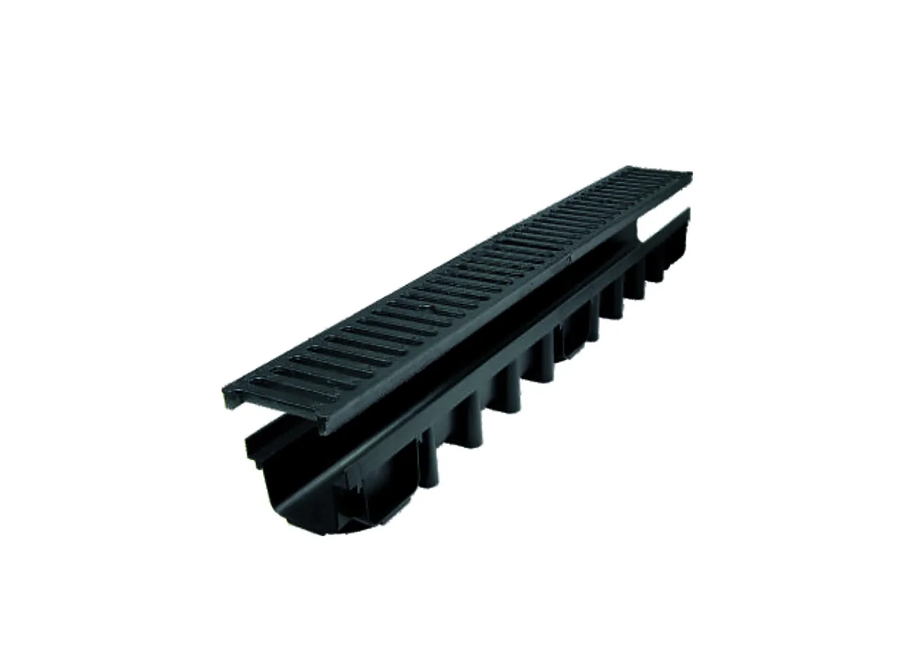 Drensrenne plast  1m kl.c jernrist 250kn tung trafikk  48stk/pall