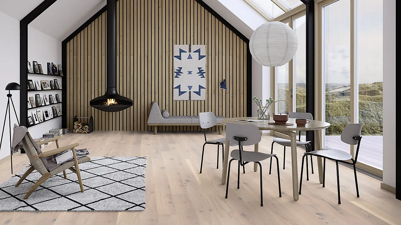 Parkett 1-stav Eik Pale White Live Pure lakk Parkett 1-stav Eik Pale White Live Pure lakk