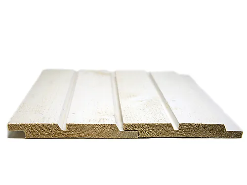 Dobbelfals gran grunnet 19 x 148 mm 60° hvit med spor