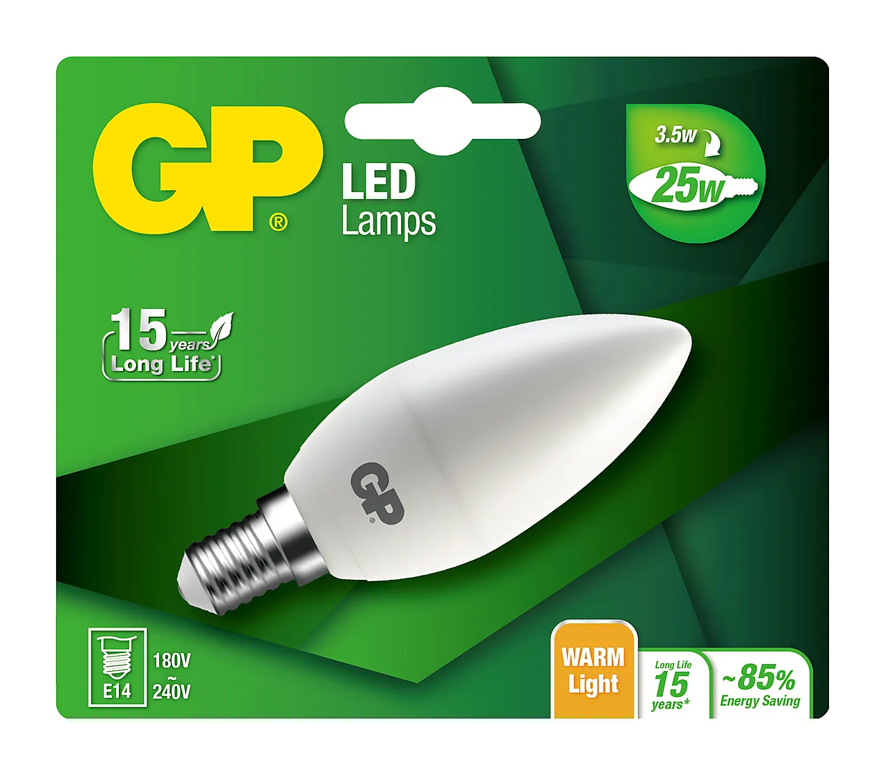 Lyspære led candle E14 3.5W-25W