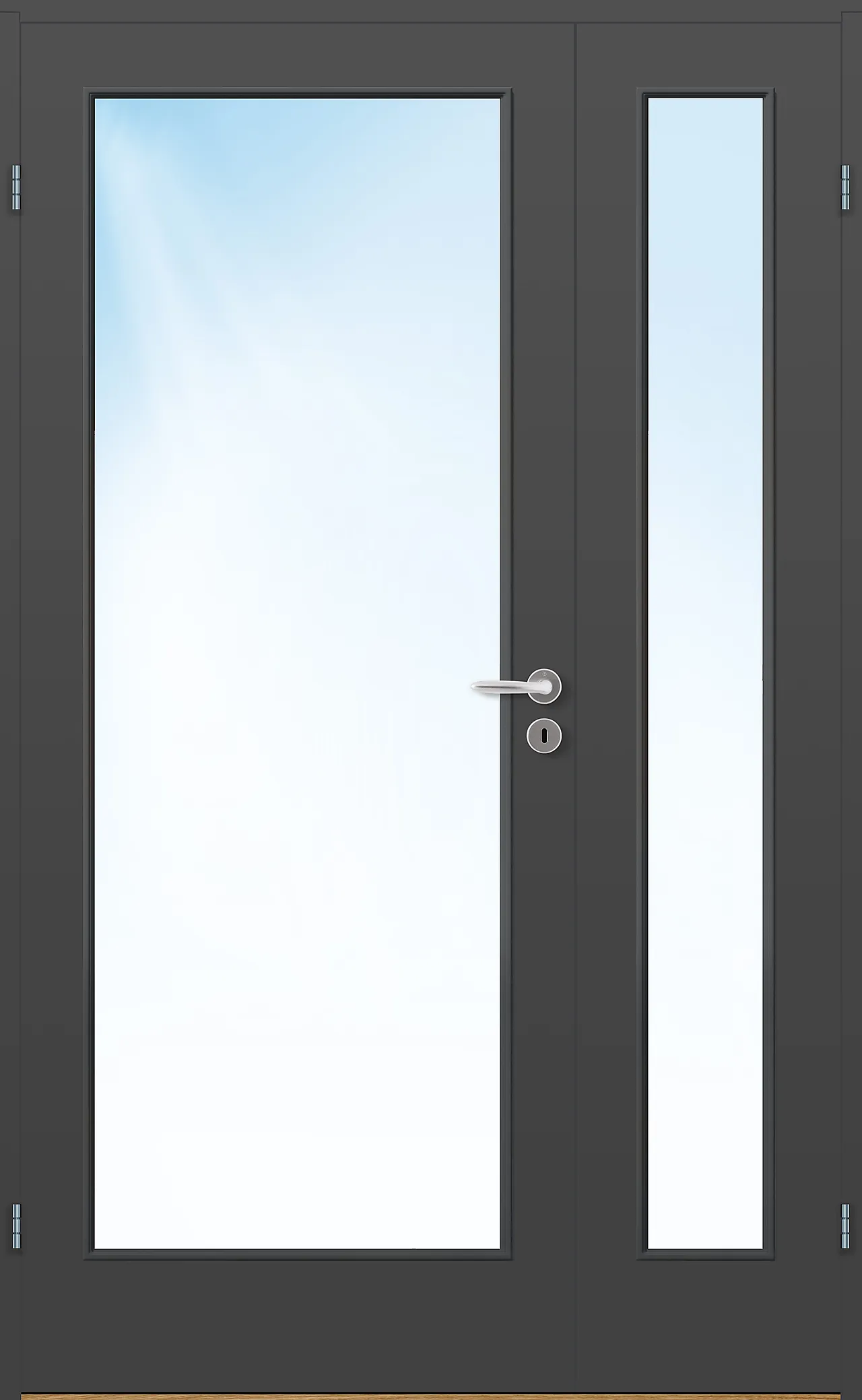 Sidefelt innerdør Sletten Kompakt med helglass mørk grå 40x210 cm null - 40x210 cm - 2 - Miniatyr