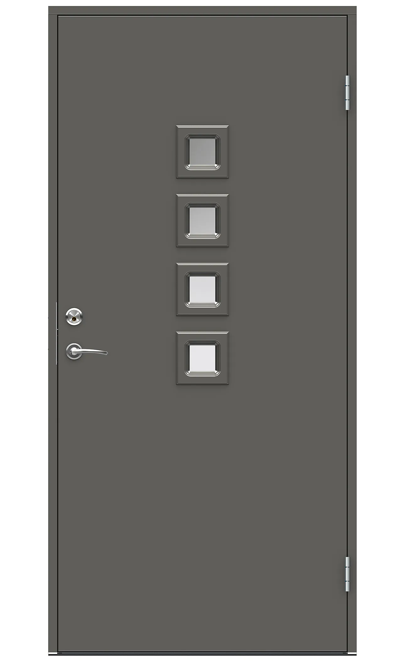 Michigan ytterdør med glass 100x210 cm venstrehengslet grå